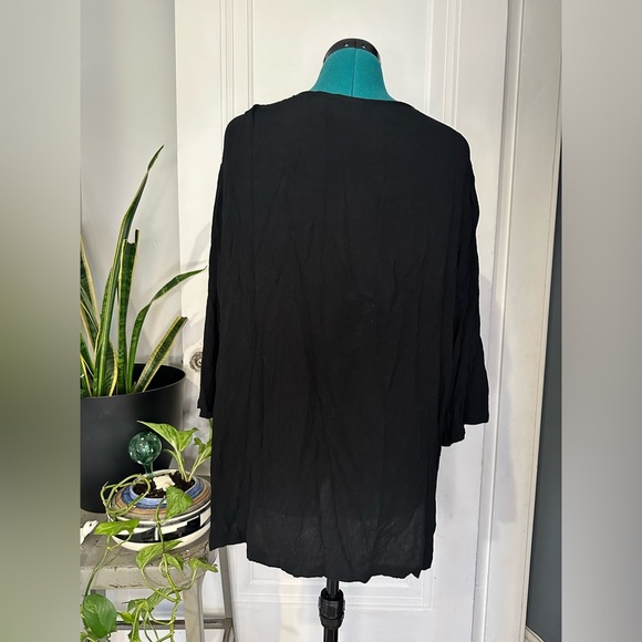 Coral Bay women’s 2X beach tunic 100% viscose rayon black - Picture 7 of 8